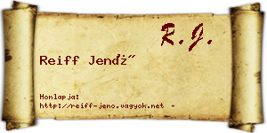 Reiff Jenő névjegykártya